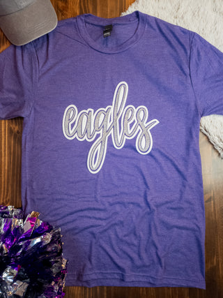 Eagles Puff and Sparkle Heather Purple Tee