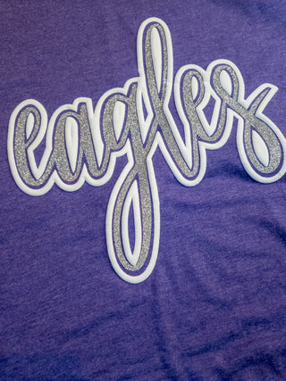 Eagles Puff and Sparkle Heather Purple Tee