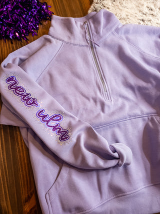 New Ulm Eagles Rhinestone Orchid Half Zip Pullover - Ladies Fit