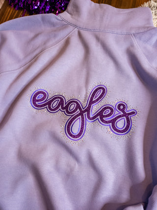 New Ulm Eagles Rhinestone Orchid Half Zip Pullover - Ladies Fit