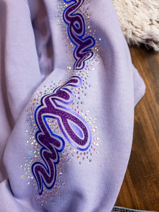 New Ulm Eagles Rhinestone Orchid Half Zip Pullover - Ladies Fit