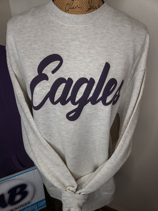 Eagles Puff Oatmeal Plush Crewneck Sweatshirt