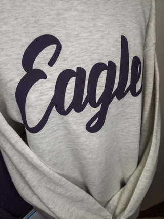 Eagles Puff Oatmeal Plush Crewneck Sweatshirt