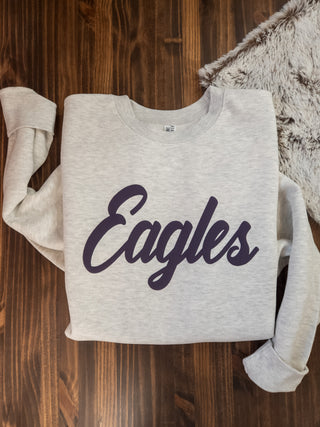 Eagles Puff Oatmeal Plush Crewneck Sweatshirt