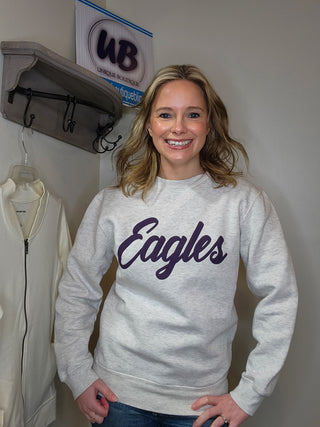 Eagles Puff Oatmeal Plush Crewneck Sweatshirt
