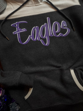 Eagles Heather Black Varsity Hoodie - Ladies Fit