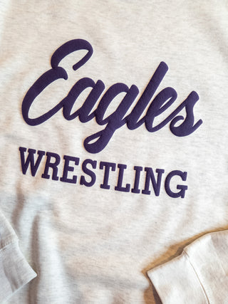 Eagles Wrestling Puff Oatmeal Plush Crewneck Sweatshirt