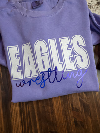 Eagles Wrestling Dyed Violet Crewneck Sweatshirt