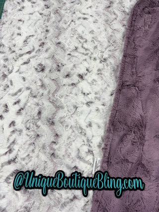 Light Purple Snowy Owl Minky w/ Elderberry Hide Blanket - Ready To Ship
