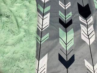 Navy Arrows on Grey Minky Adult Size Blanket **Choose backing color