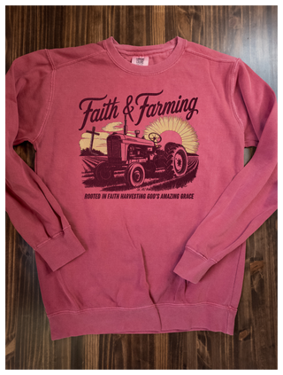 Faith & Farming Dyed Crimson Crewneck Sweatshirt