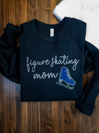 XL Figure Skating Mom Rhinestone Crewneck Sweatshirt