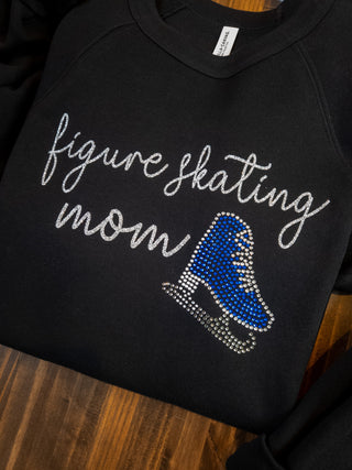 XL Figure Skating Mom Rhinestone Crewneck Sweatshirt