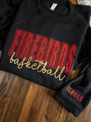 Firebirds Basketball Black Sponge Fleece Crewneck Sweatshirt