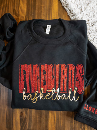 Firebirds Basketball Black Sponge Fleece Crewneck Sweatshirt