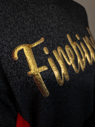 Firebirds Pep Rally Ribbed Crewneck Sweatshirt - Black