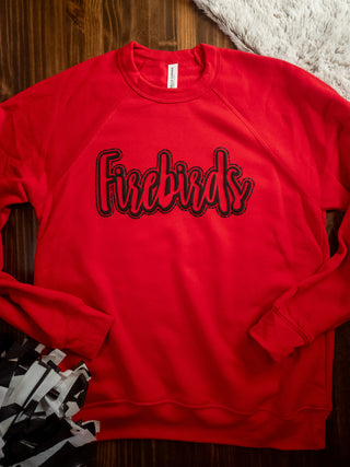 Firebirds Sparkle and Puff Red Crewneck Sweatshirt