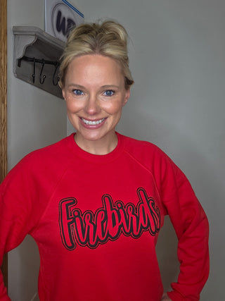 Firebirds Sparkle and Puff Red Crewneck Sweatshirt