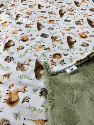 Forest Friends in the Woodland Minky Blankets *READY TO SHIP