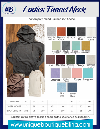 Ladies Fleece Funnel Neck Sweatshirt