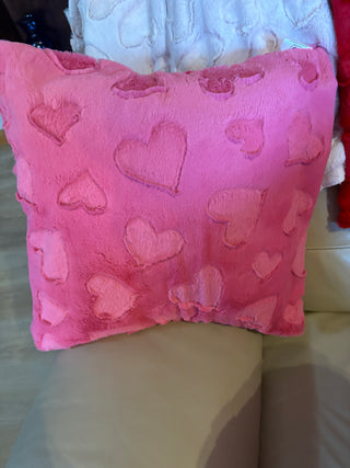 Fuchsia Pink Embossed Hearts Minky Blankets & Pillow Covers*Select Size