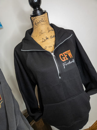 GFW Firebirds Black Half Zip Pullover - Ladies Fit