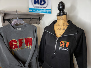 GFW Firebirds Black Half Zip Pullover - Ladies Fit