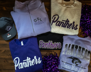 Panthers Legacy Lavendar Casual Fleece Crewneck Sweatshirt