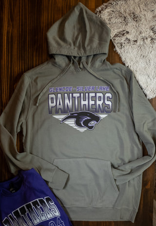 Panthers Mascot Pewter Beach Wash Hooded Sweatshirt