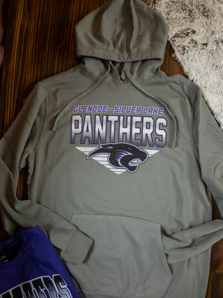 Panthers Mascot Pewter Beach Wash Hooded Sweatshirt