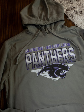 Panthers Mascot Pewter Beach Wash Hooded Sweatshirt