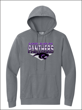 Panthers Mascot Pewter Beach Wash Hooded Sweatshirt