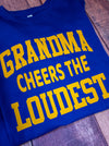 Grandma Cheers The Loudest Tee - Blue and Gold