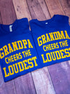 Grandma Cheers The Loudest Tee - Blue and Gold