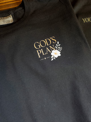 God's Plan Black Beach Wash Tee