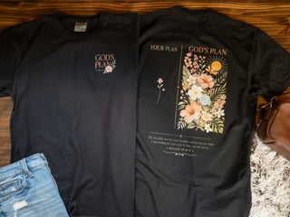 God's Plan Black Beach Wash Tee