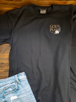 God's Plan Black Beach Wash Tee