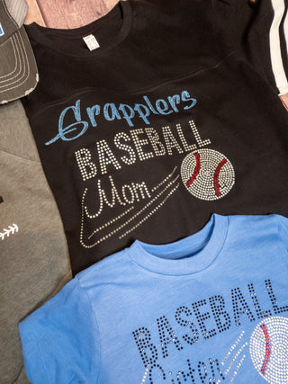 Grapplers Baseball Mom Rhinestone Jersey Tee