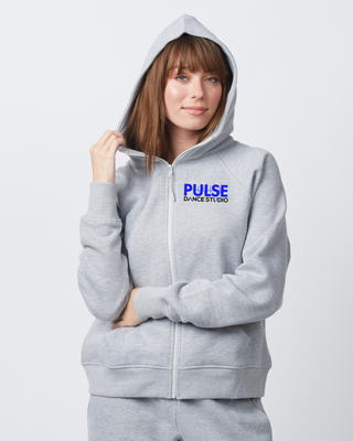 Pulse Dance Studio Gray Ladies Relaxed Hooded Full Zip