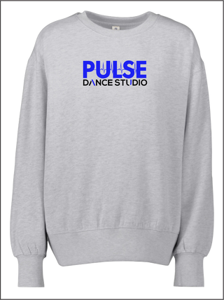 Pulse Dance Studio Gray Ladies Fleece Relaxed Crewneck