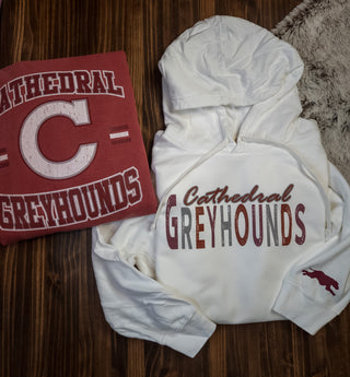 Cathedral Greyhounds Dyed Crimson Crewneck Sweatshirt