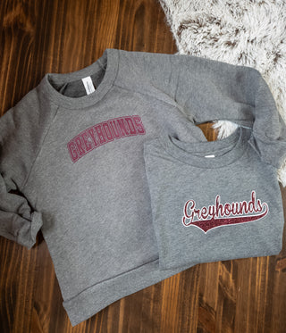 Greyhounds Deep Heather Gray Sponge Fleece Crewneck Sweatshirt