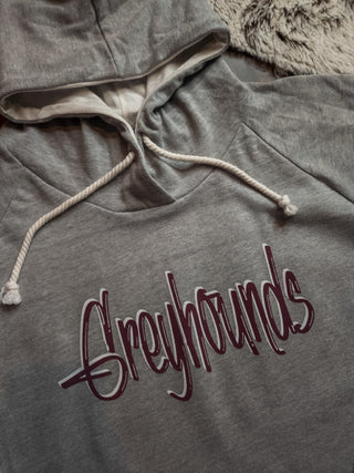 Greyhounds Corded Drawstring Lightweight Hoodie - Ladies Fit
