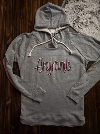 Greyhounds Corded Drawstring Lightweight Hoodie - Ladies Fit