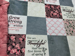 Grow Strong You Are Beautiful Minky Blankets *Choose Size and Backing