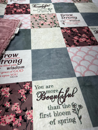 Grow Strong You Are Beautiful Minky Blankets *Choose Size and Backing