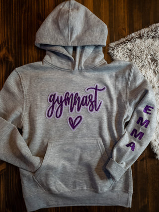 Gymnast Sparkle & Puff Plush Gray Sweatshirt - More Options