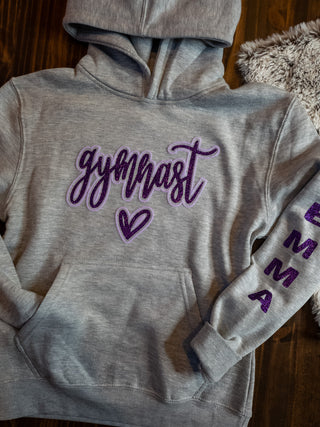 Gymnast Sparkle & Puff Plush Gray Sweatshirt - More Options