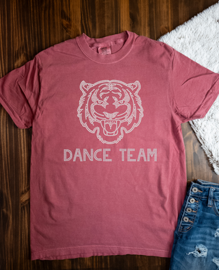 Tigers Dance Rhinestone Brick Dyed Tee
