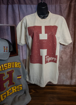 H Tigers University Dyed Tee - Maroon Print